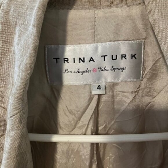 Trina Turk Beige Linen Blazer Women’s Size 4 - Very Good Condition - Picture 7 of 7